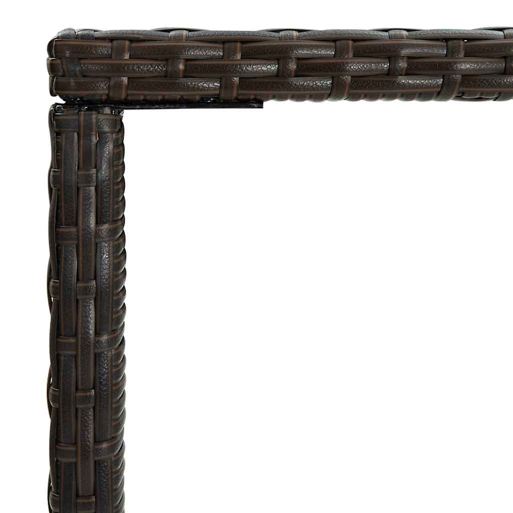 vidaXL Bar Table | Brown | PE rattan, tempered glass, powder-coated steel 4