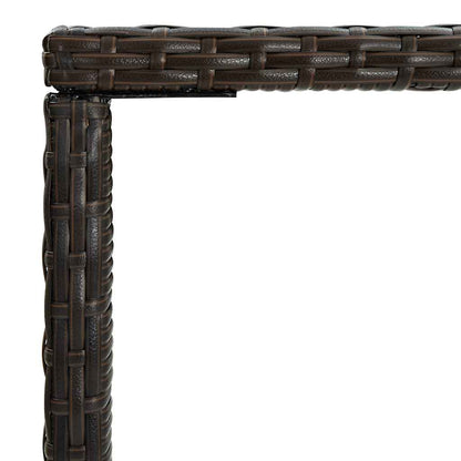 vidaXL Bar Table | Brown | PE rattan, tempered glass, powder-coated steel 4