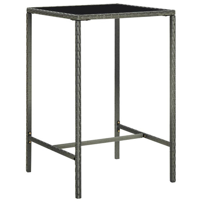 vidaXL Bar Table | Grey | PE Rattan | Medium |  Durable  | Bar Table | Square 1