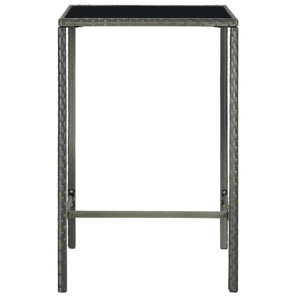 vidaXL Bar Table | Grey | PE Rattan | Medium |  Durable  | Bar Table | Square 2