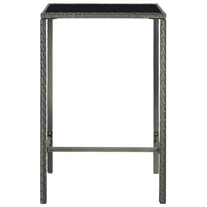 vidaXL Bar Table | Grey | PE Rattan | Medium |  Durable  | Bar Table | Square 2