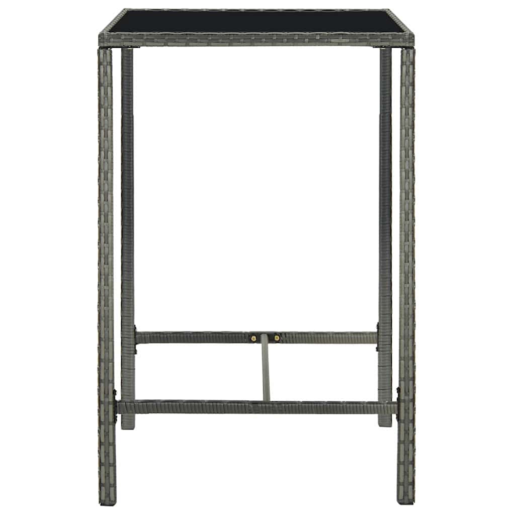 vidaXL Bar Table | Grey | PE Rattan | Medium |  Durable  | Bar Table | Square 3
