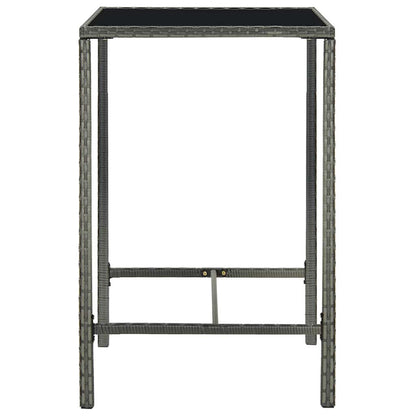 vidaXL Bar Table | Grey | PE Rattan | Medium |  Durable  | Bar Table | Square 3