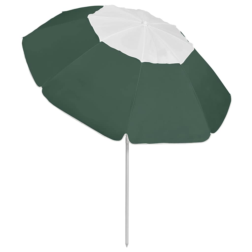314717 vidaXL Beach Parasol Green 300 cm 4