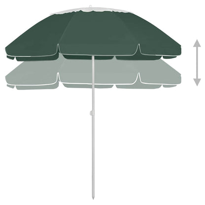 314717 vidaXL Beach Parasol Green 300 cm 5