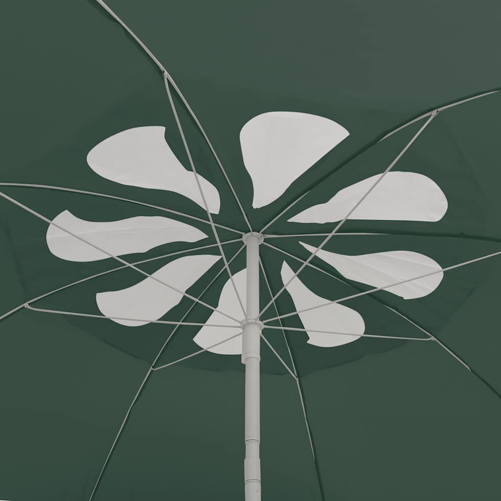 314717 vidaXL Beach Parasol Green 300 cm 3