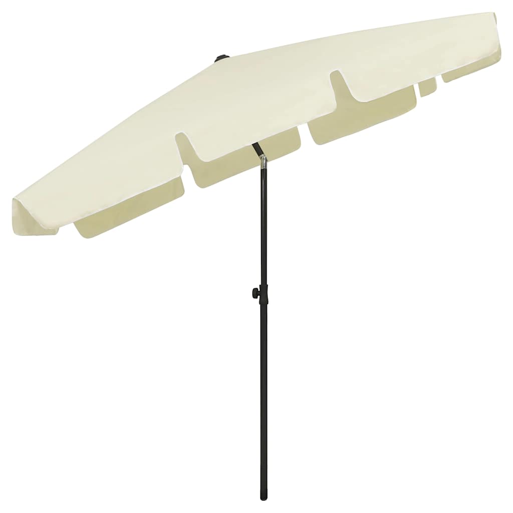 vidaXL Beach Parasol Sand Yellow 200x125 cm 4