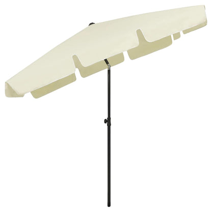 vidaXL Beach Parasol Sand Yellow 200x125 cm 4