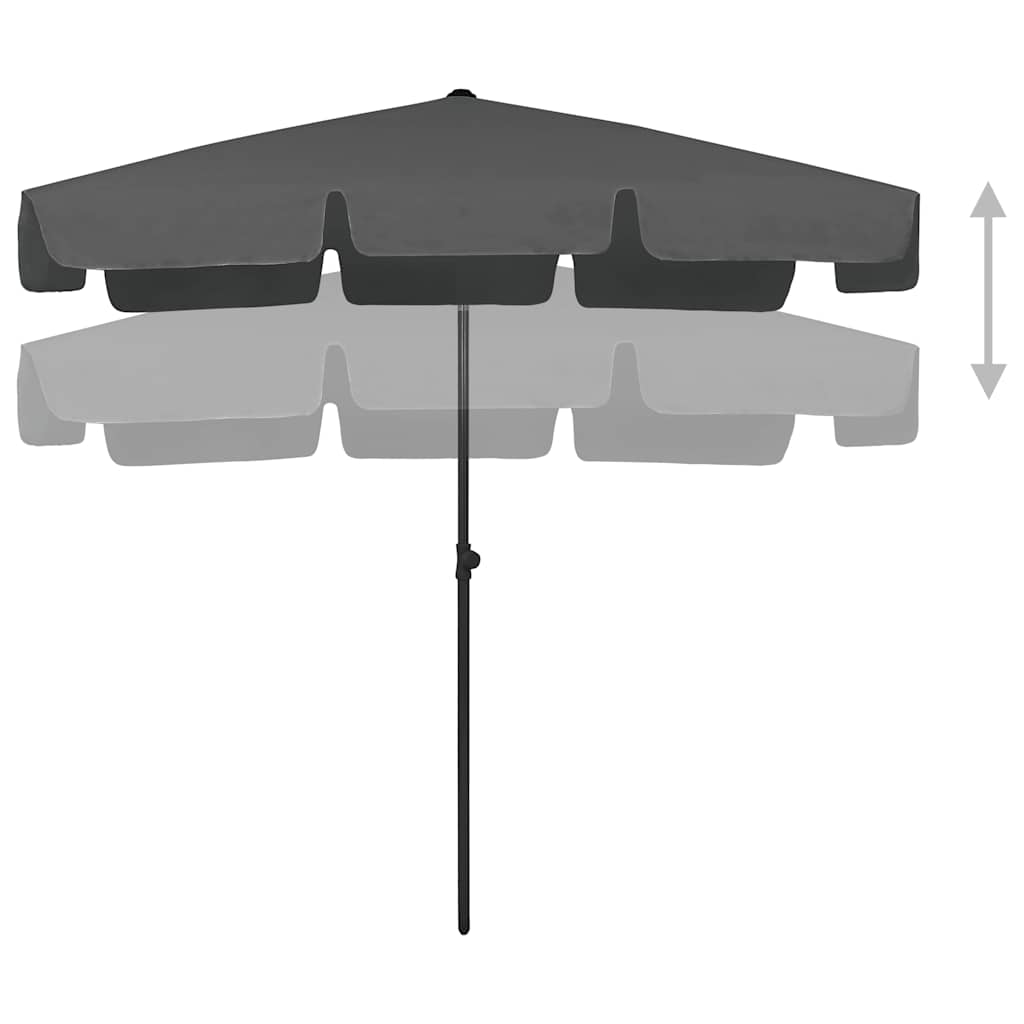 vidaXL Beach Parasol Anthracite 200x125 cm 3