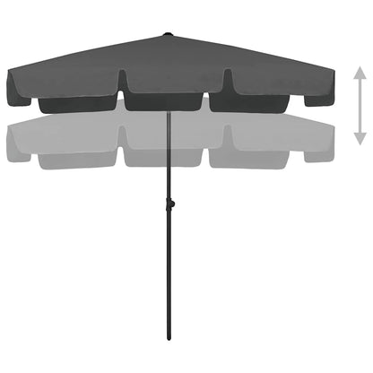 vidaXL Beach Parasol Anthracite 200x125 cm 3