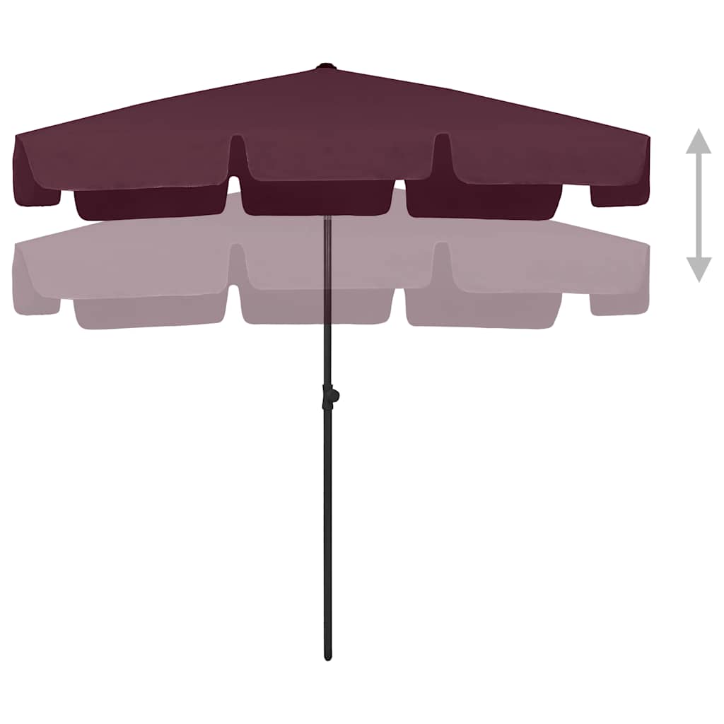 vidaXL Beach Parasol Bordeaux Red 200x125 cm 3