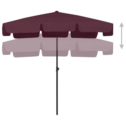 vidaXL Beach Parasol Bordeaux Red 200x125 cm 3