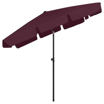 vidaXL Beach Parasol Bordeaux Red 200x125 cm 4