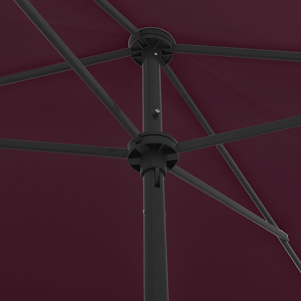 vidaXL Beach Parasol Bordeaux Red 200x125 cm 6