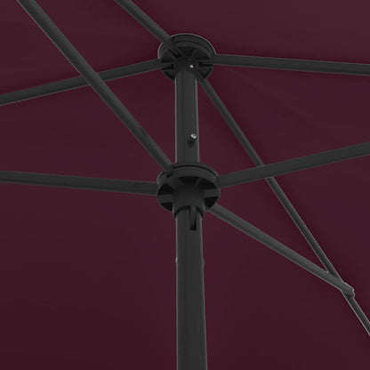 vidaXL Beach Parasol Bordeaux Red 200x125 cm 6