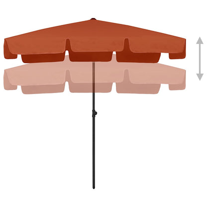 vidaXL Beach Parasol Terracotta 200x125 cm 3