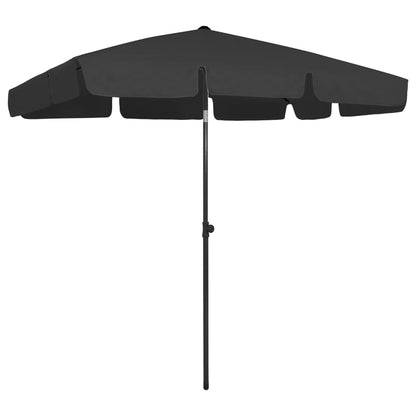vidaXL Beach Parasol Black 200x125 cm 1