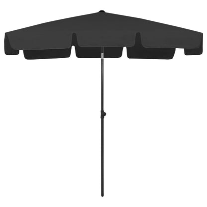 vidaXL Beach Parasol Black 200x125 cm 2