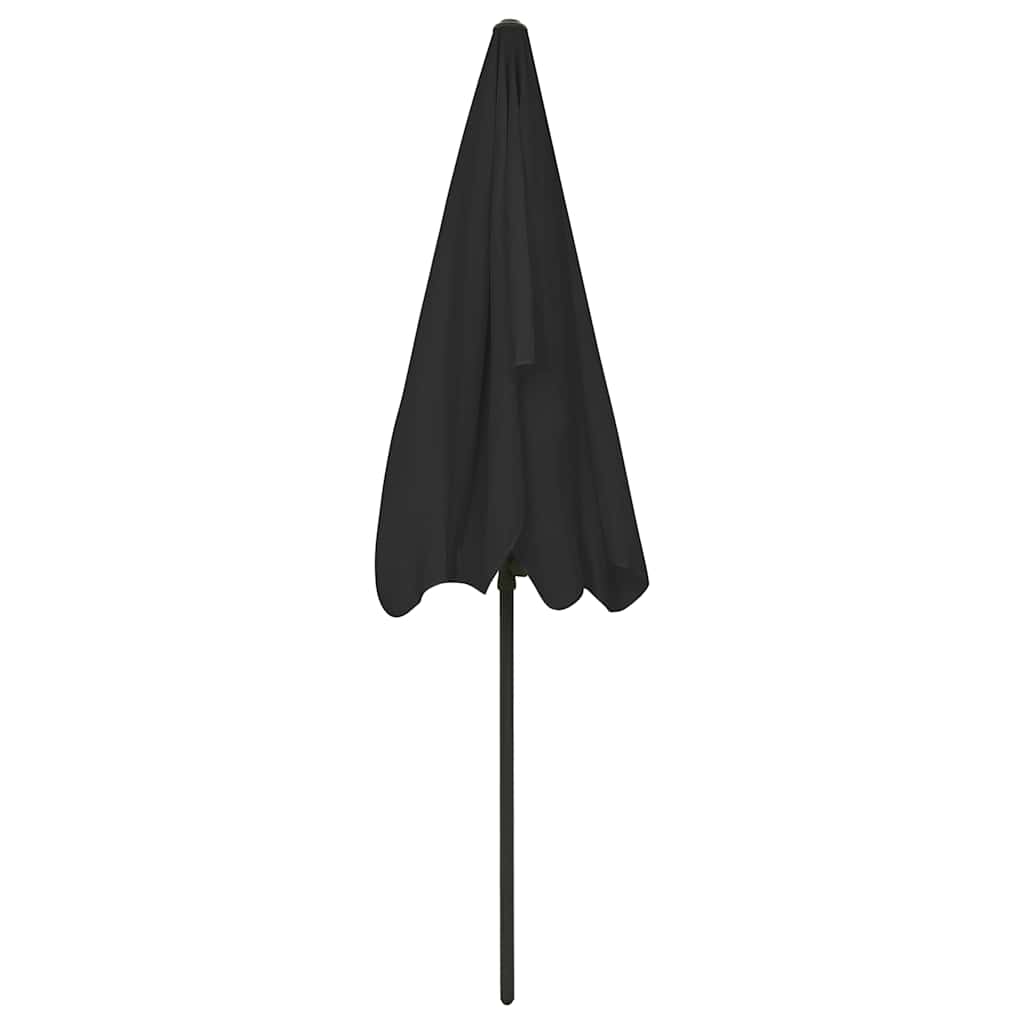 vidaXL Beach Parasol Black 200x125 cm 5