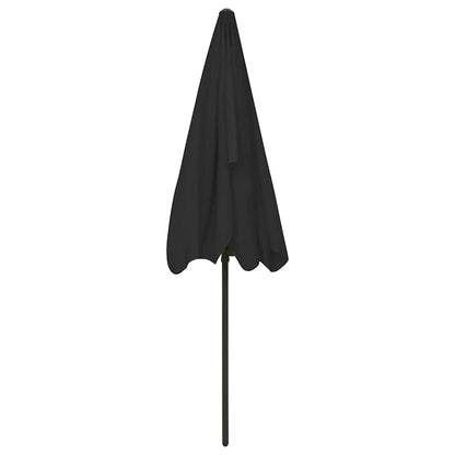 vidaXL Beach Parasol Black 200x125 cm 5