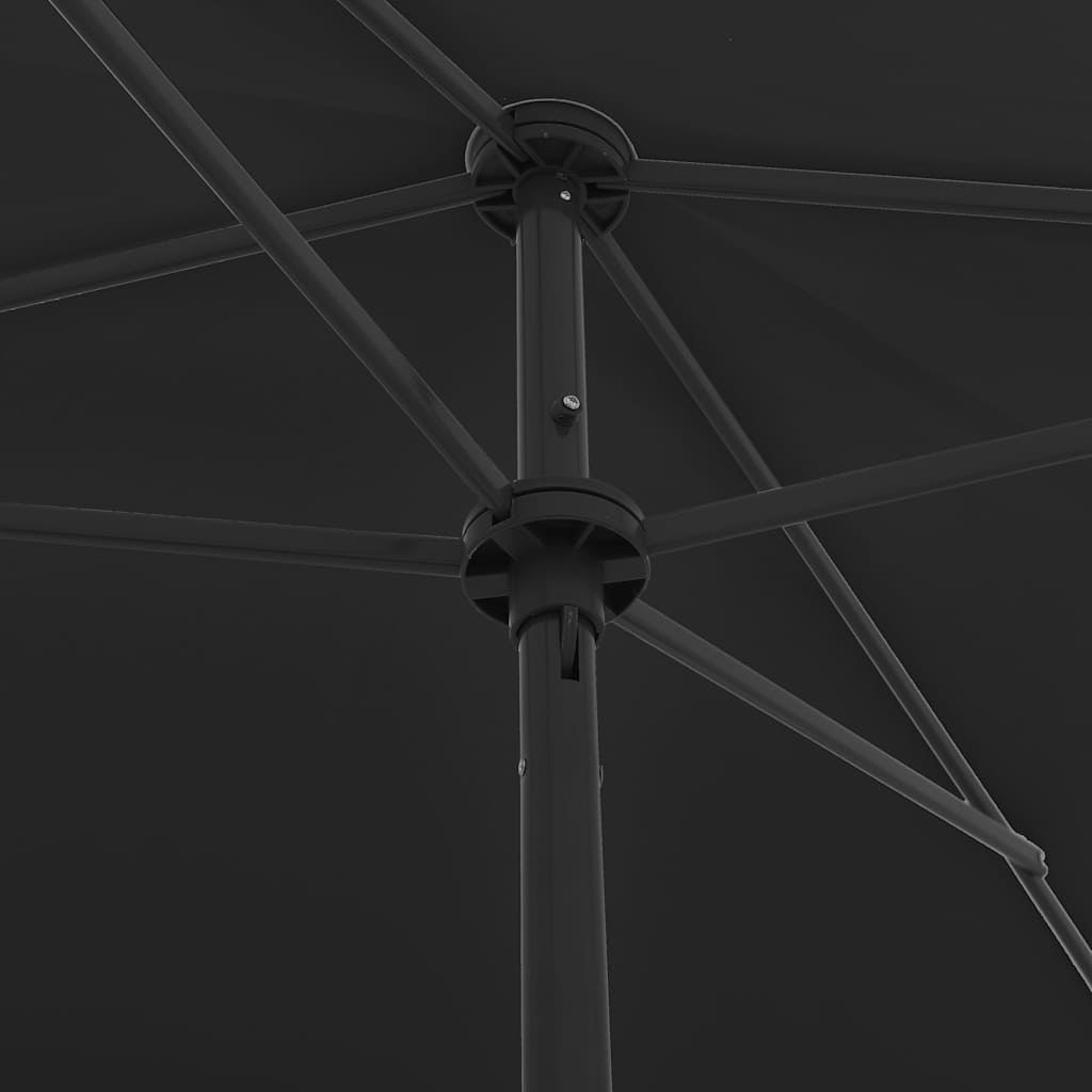 vidaXL Beach Parasol Black 200x125 cm 6