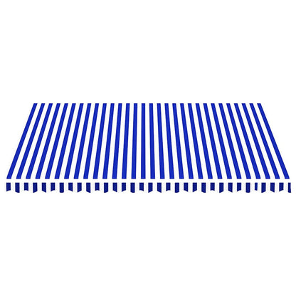 vidaXL Awning Replacement Fabric Blue and White 450x350 cm Polyester 3