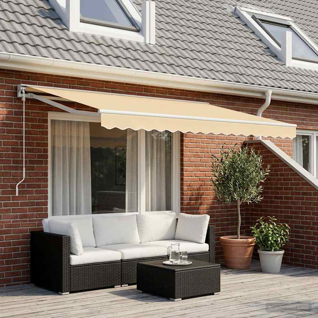 vidaXL Awning Replacement Fabric Cream 400x350 cm Polyester 1
