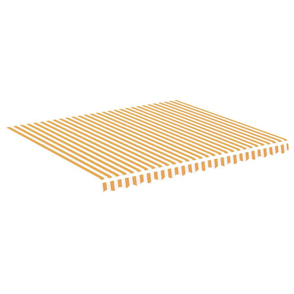 vidaXL Awning Replacement Fabric Yellow and White 400x350 cm Polyester 2
