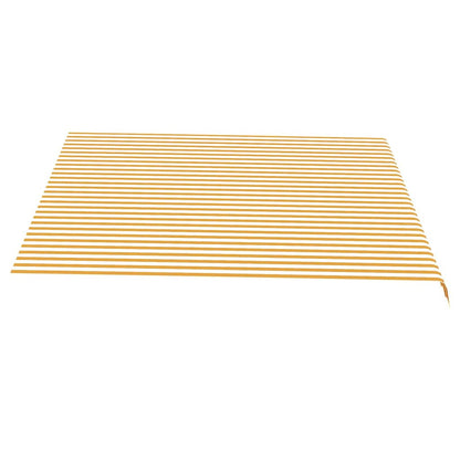 vidaXL Awning Replacement Fabric Yellow and White 400x350 cm Polyester 4