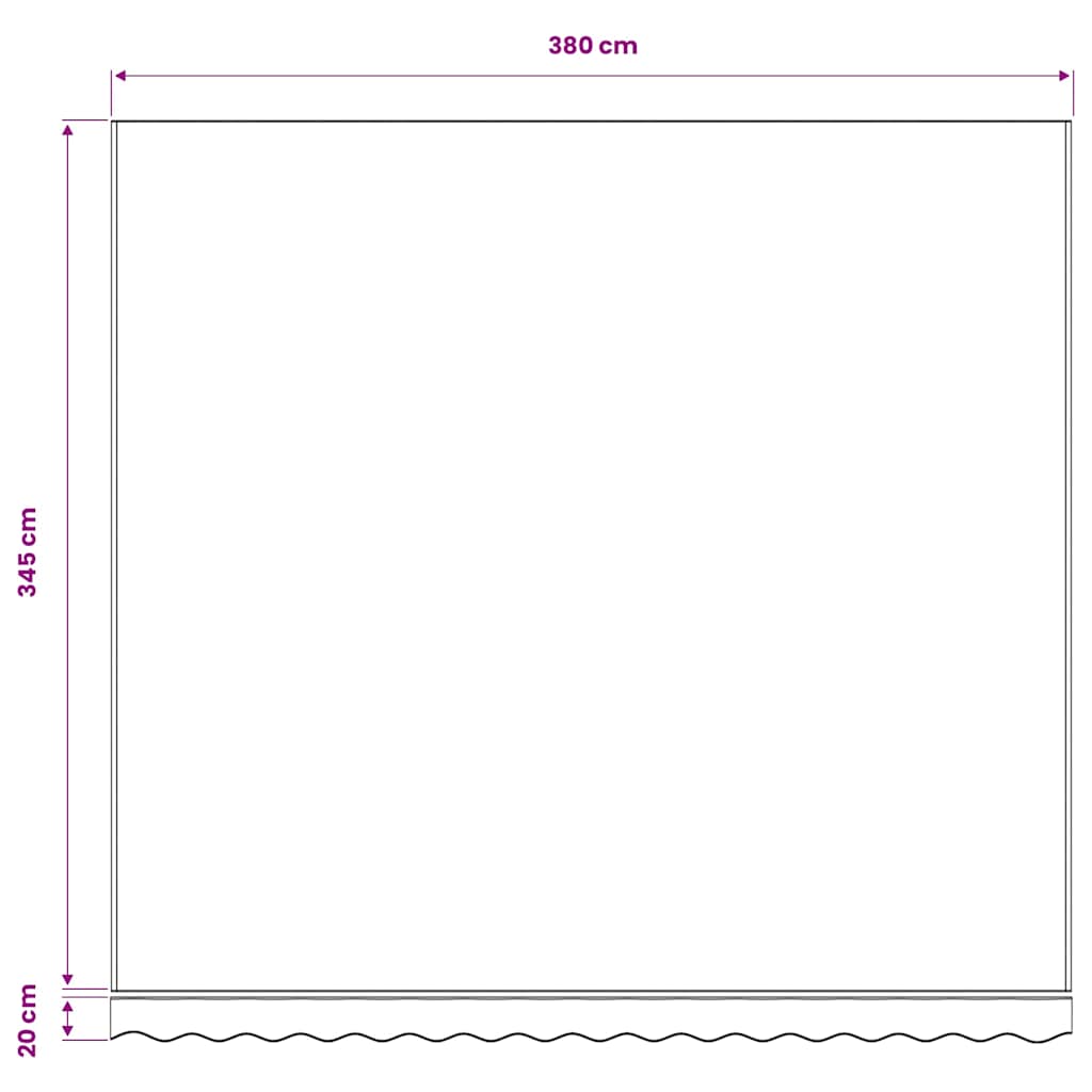 vidaXL Awning Replacement Fabric Yellow and White 400x350 cm Polyester 6