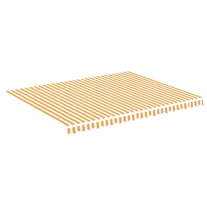 vidaXL Awning Replacement Fabric Yellow and White 450x350 cm Polyester 2