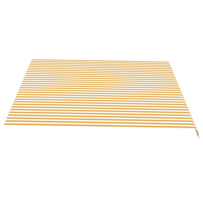 vidaXL Awning Replacement Fabric Yellow and White 450x350 cm Polyester 4