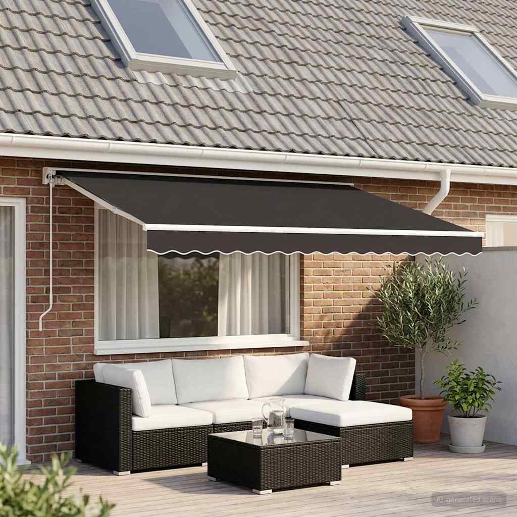 vidaXL Awning Replacement Fabric Anthracite 400x350 cm Polyester 1