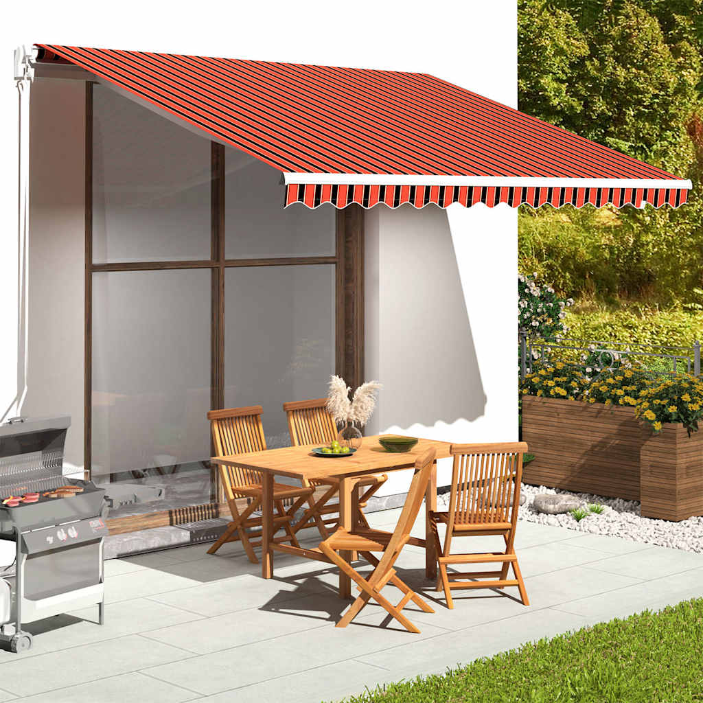 vidaXL Awning Replacement Fabric Orange and Brown 400x350 cm Polyester 1