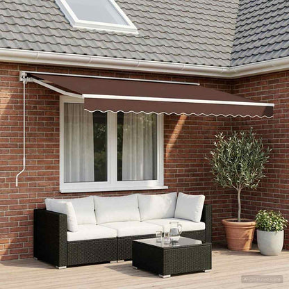 vidaXL Awning Replacement Fabric Brown 450x300 cm Polyester 1