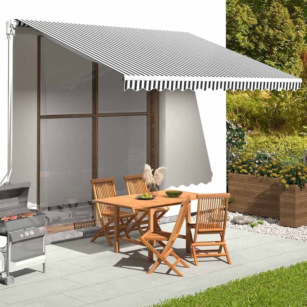 vidaXL Awning Replacement Fabric Anthracite and White 400x300 cm Polyester 1