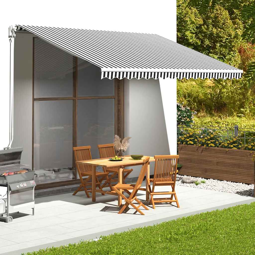 vidaXL Awning Replacement Fabric Anthracite and White 450x300 cm Polyester 1
