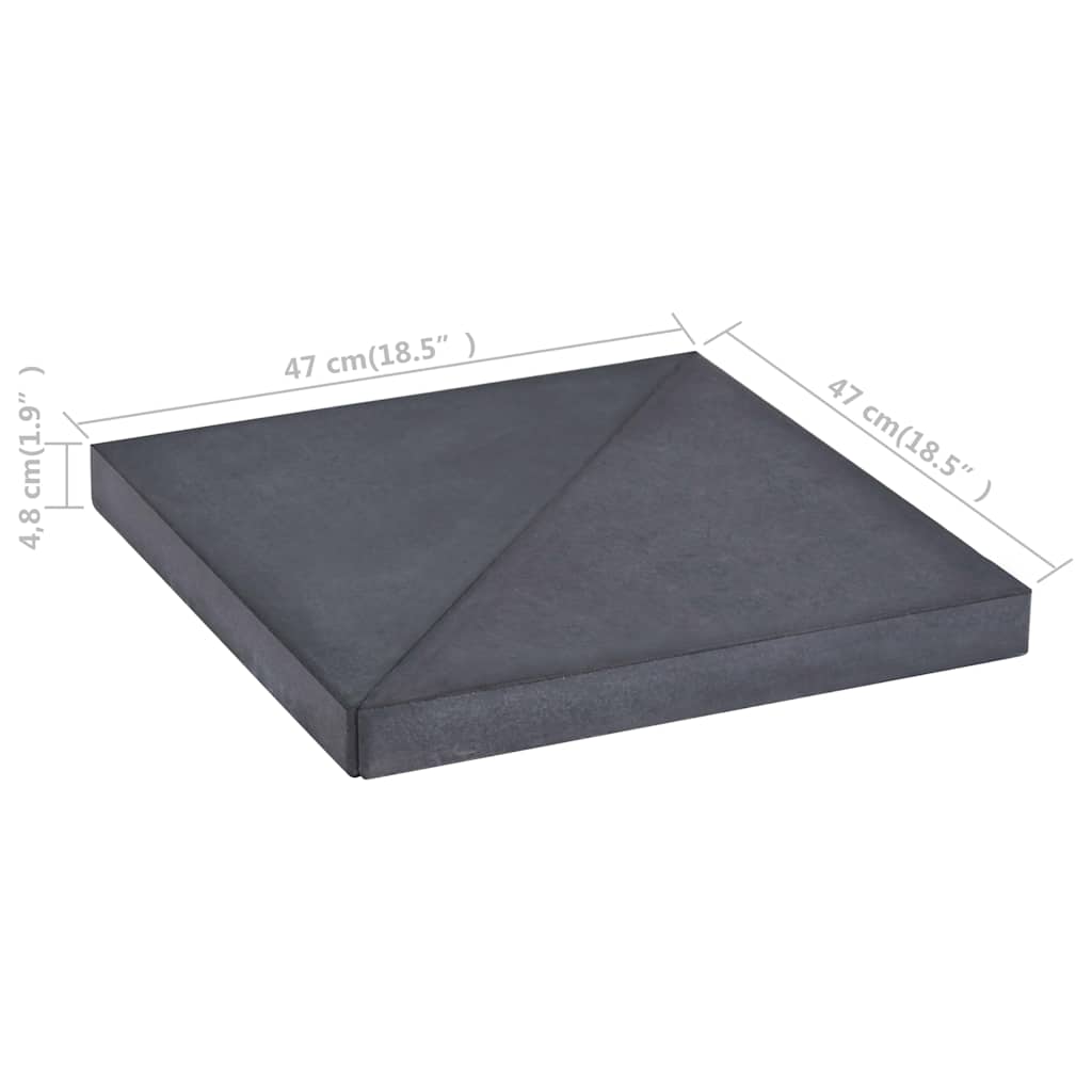 vidaXL Umbrella Weight Plate | Black | Granite | 15 kg | Decorative Inlays 5