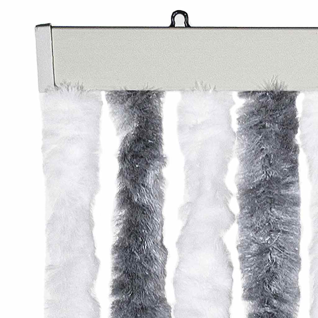 vidaXL Insect Curtain Grey and White 118x220 cm Chenille 4