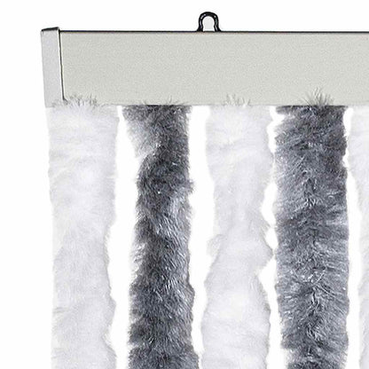 vidaXL Insect Curtain Grey and White 118x220 cm Chenille 4