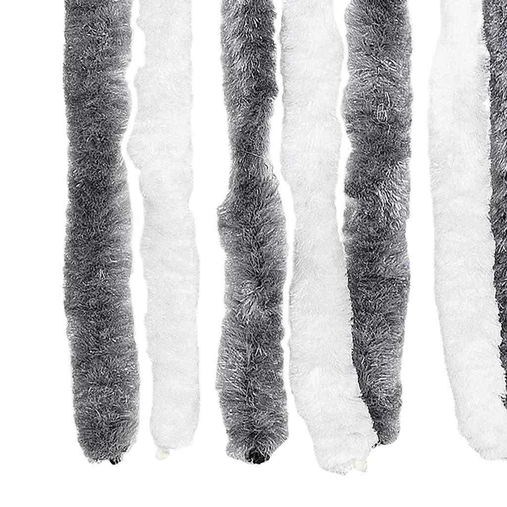 vidaXL Insect Curtain Grey and White 118x220 cm Chenille 5