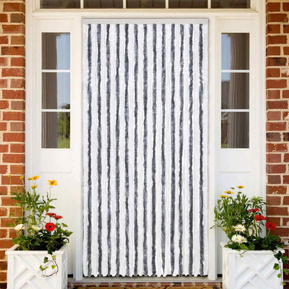 vidaXL Insect Curtain Grey and White 118x220 cm Chenille 1