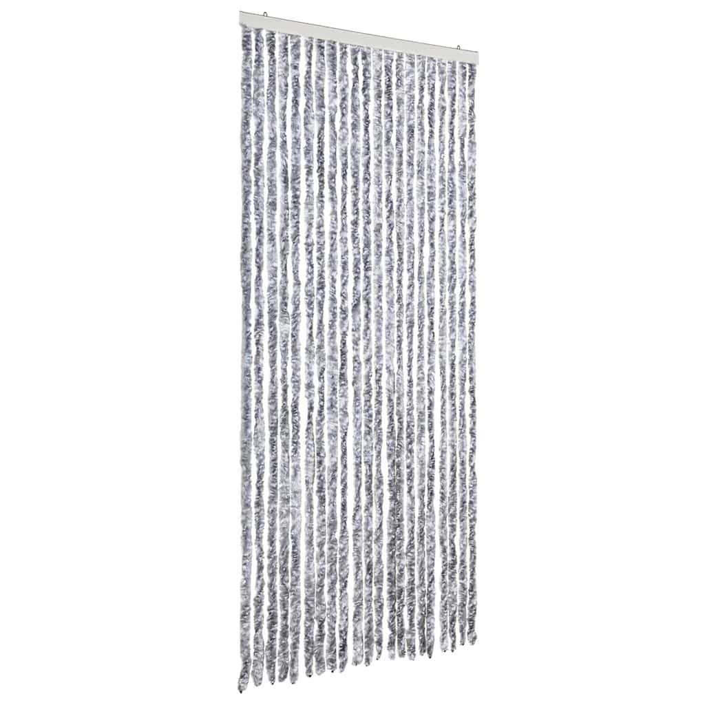 vidaXL Insect Curtain White and Grey 90x200 cm Chenille 2