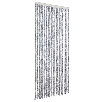 vidaXL Insect Curtain White and Grey 90x200 cm Chenille 2