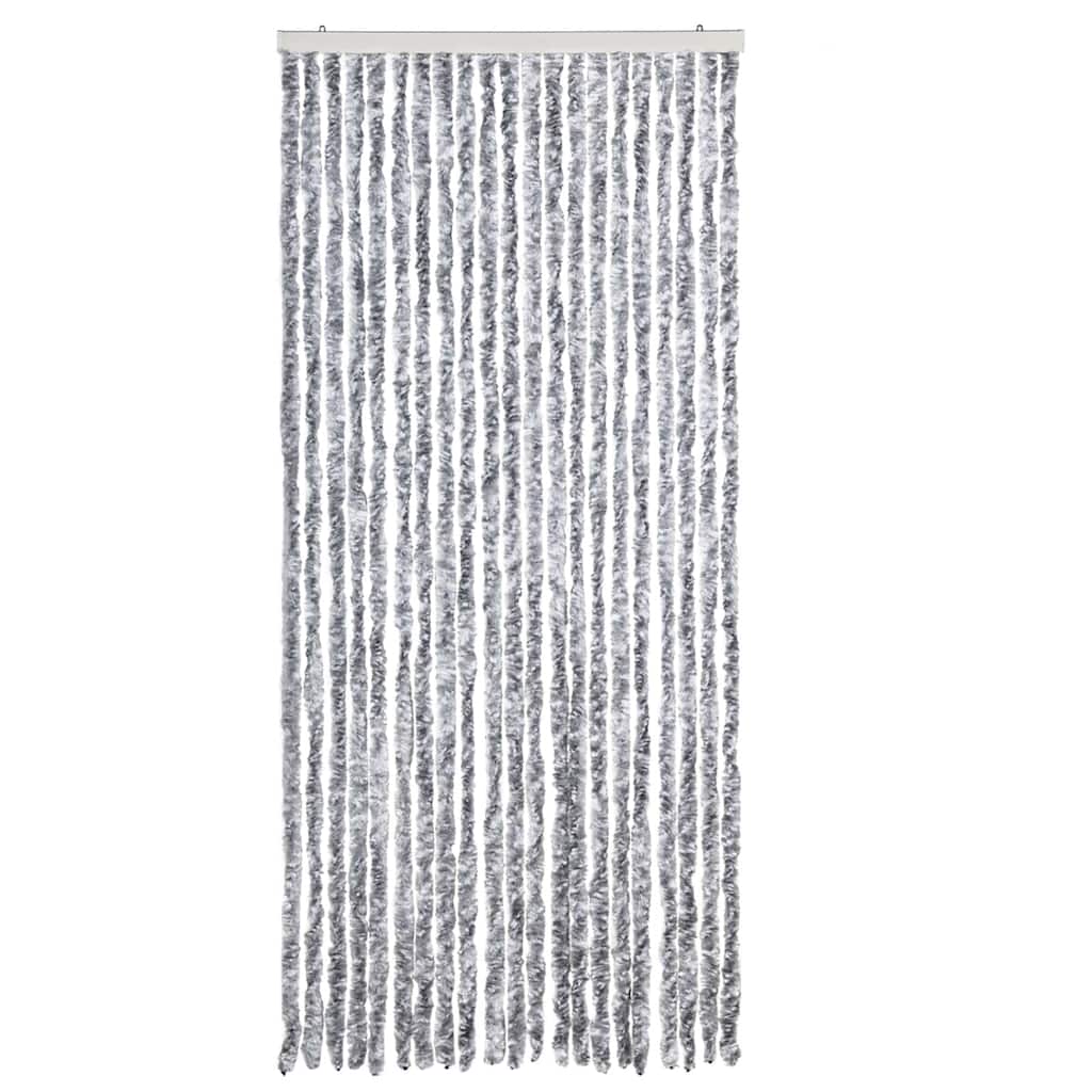vidaXL Insect Curtain White and Grey 90x200 cm Chenille 3