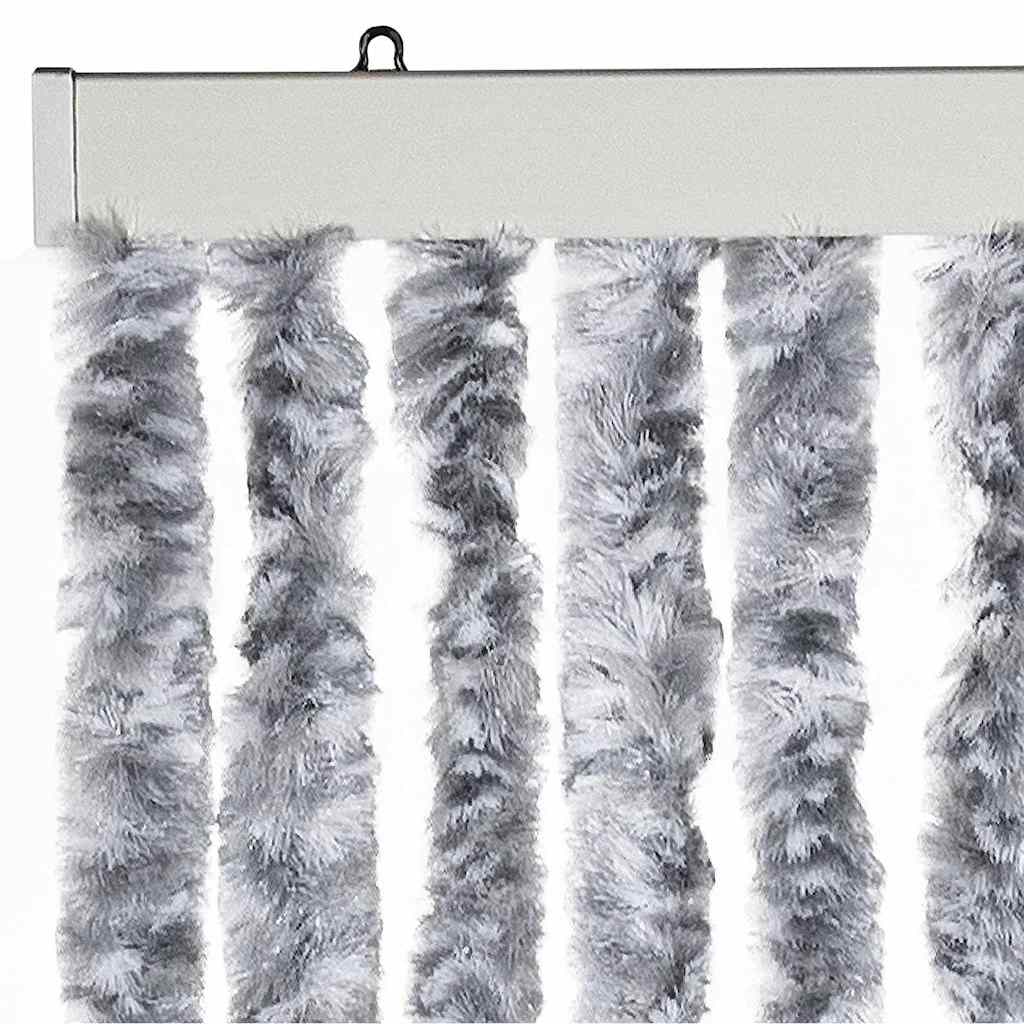 vidaXL Insect Curtain White and Grey 90x200 cm Chenille 4