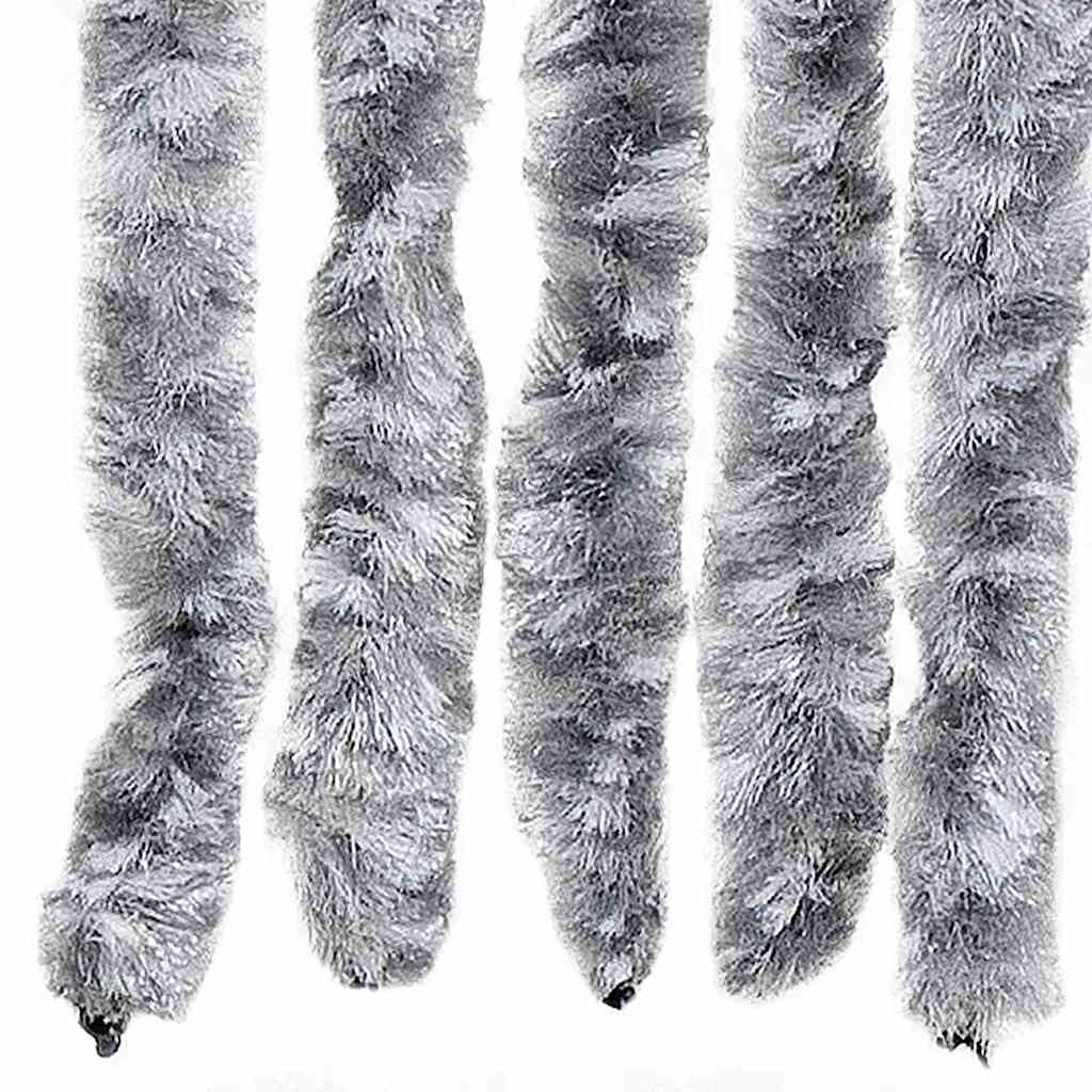 vidaXL Insect Curtain White and Grey 90x200 cm Chenille 5