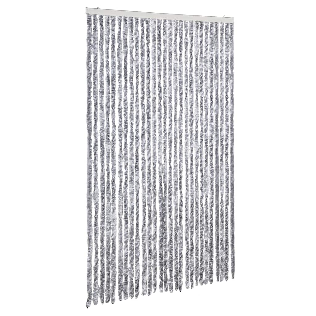 vidaXL Insect Curtain White and Grey 118x220 cm Chenille 2