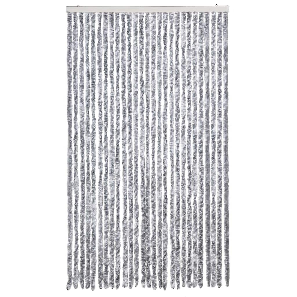 vidaXL Insect Curtain White and Grey 118x220 cm Chenille 3