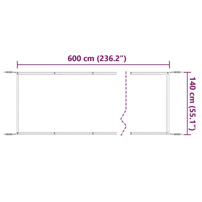 148167 vidaXL Vertical Awning White 140x600 cm Oxford Fabric 6